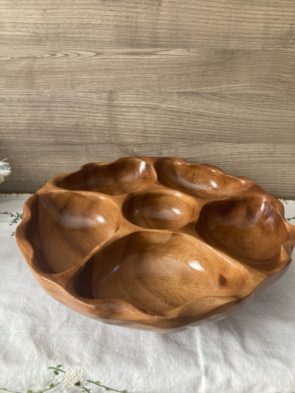 Vintage MCM Wooden Lazy Susan